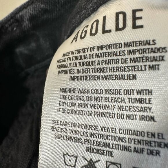 Agolde Stone Wash‎ Lyle Frayed Black Jeans 30 Read - Picture 7 of 9